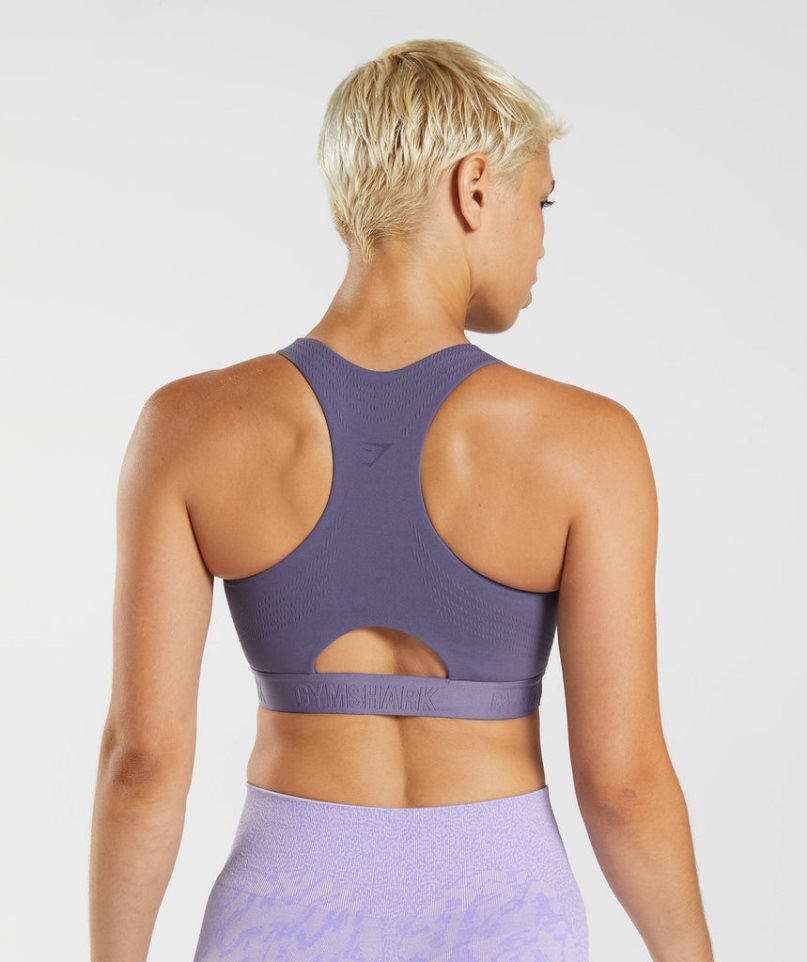 Women's Gymshark 315 Performance High Neck Sports Bra Purple | NZ 8HAIEW